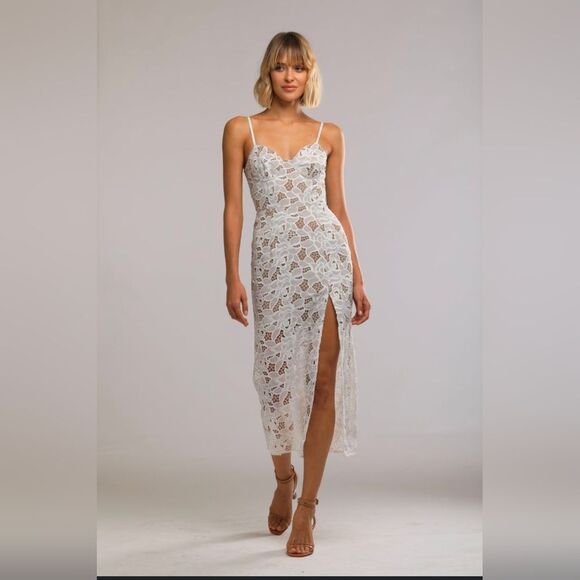 Sau Lee Celina lace midi dress revolve